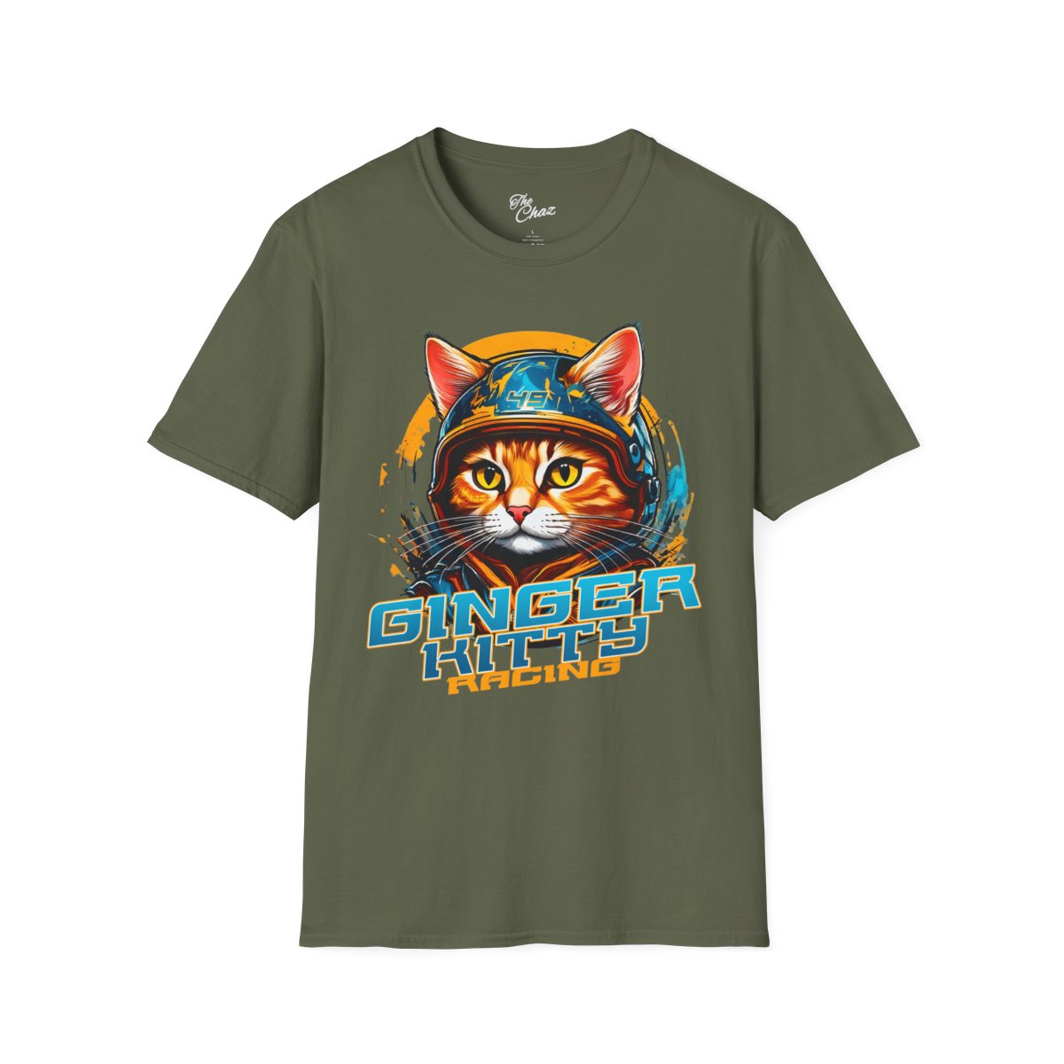 Ginger Kitty Racing T-Shirt – Fun & Playful Cat Tee – Long Live